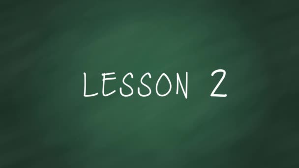 Pack Leçon 1-10 texte à la craie blanche apparaissant sur le tableau noir ou le tableau noir de l'école. Leçons de un à dix. Première leçon dernière leçon. Introduction à l'enseignement en ligne - Séquence, vidéo
