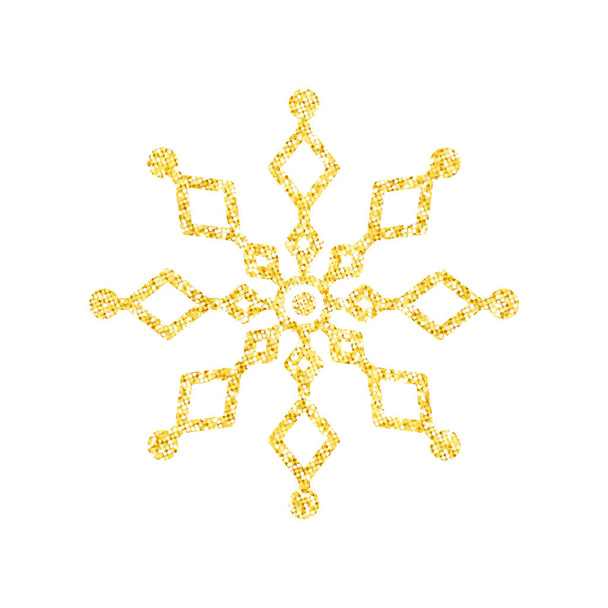 Paillettes d'or texture flocon de neige sur fond blanc pour décoration d'arbre de Noël, Vecteur, Illustration. - Vecteur, image