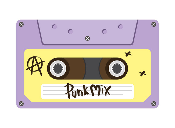 punk mix rétro cassette vecteur design - Vecteur, image