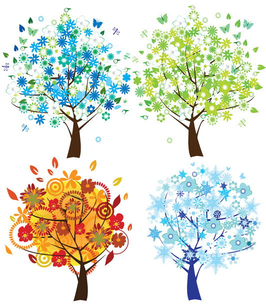 Season Trees - Vector, Imagen