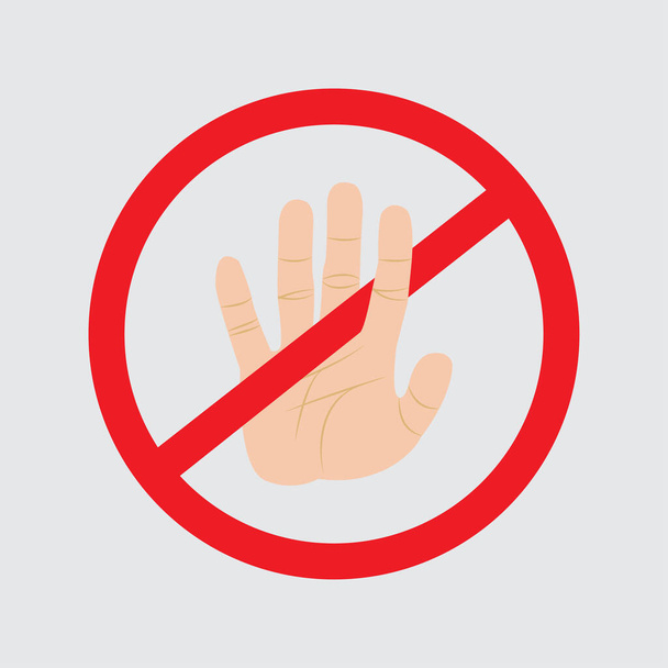 Don't touch sign flat design on white background - Vector, Image
