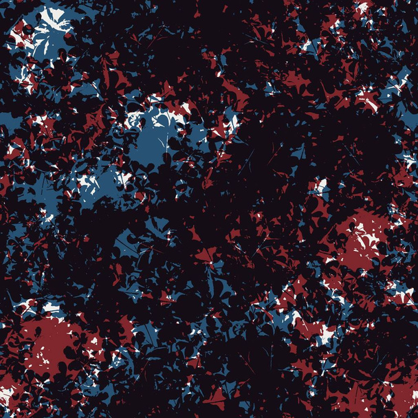 Nahtloses tropisches Muster in rot blau schwarz weiß - Foto, Bild