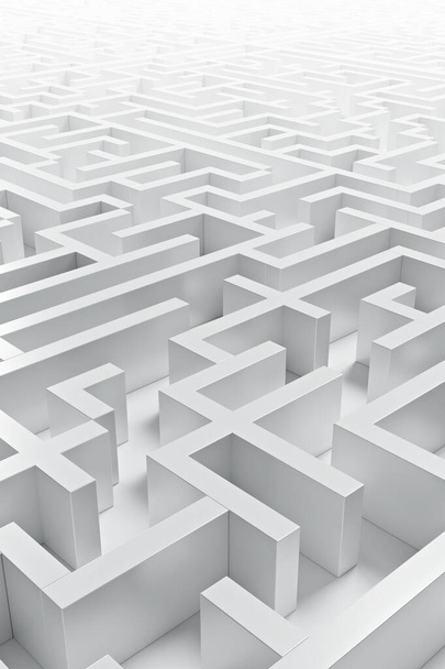 3d renderizado labirinto gris laberinto - Foto, Imagen