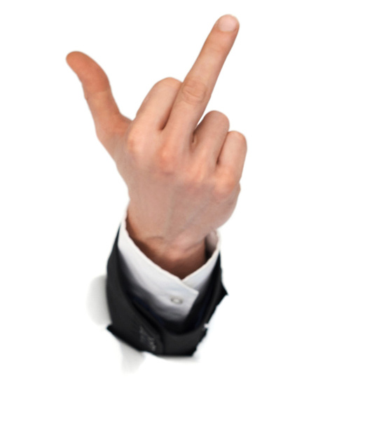 Empresario hacer una señal de mierda por el uso de su mano
 - Foto, Imagen