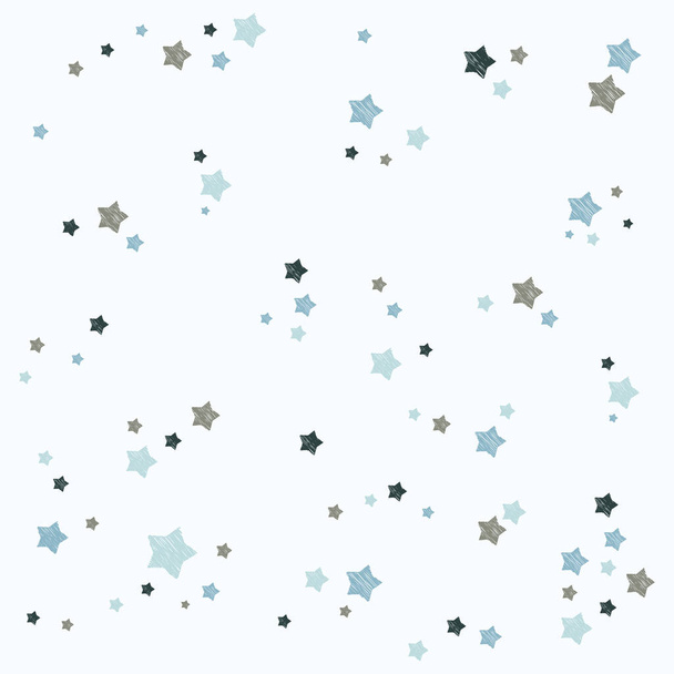 Kerst abstracte achtergrond. Feestelijke winterachtergrond gemaakt van sterren en doodles. Transparante witte achtergrond. - Vector, afbeelding