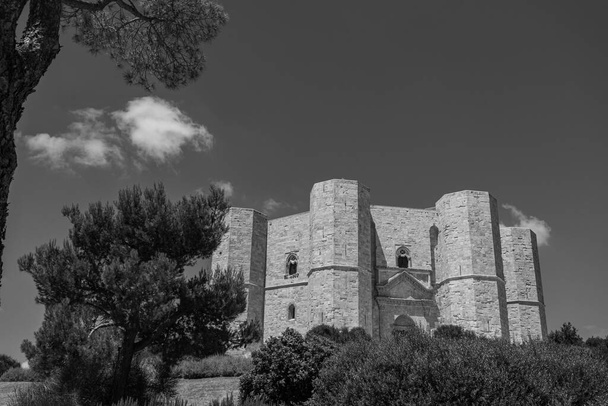 Andria, Puglia, Castel del Monte. Castel del Monte egy tizenharmadik századi erőd épült a császár a Szent Római Birodalom Frederick II a fennsíkon a nyugati Murge, Puglia. - Fotó, kép