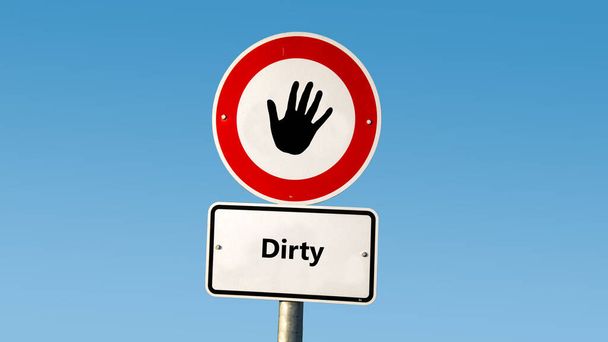Вуличний знак шлях до очищення проти бруду
 - Фото, зображення