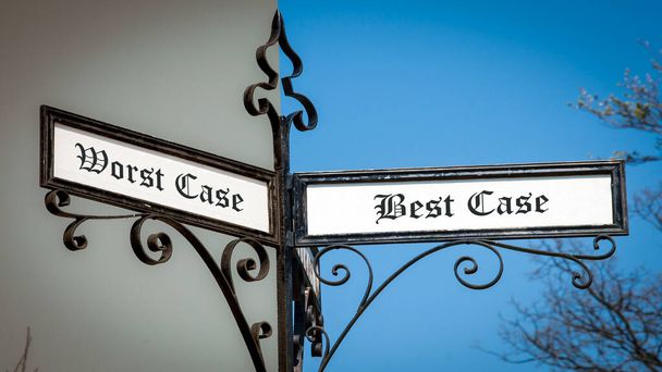 Street Sign the Way to Best versus Worst Case - Photo, Image