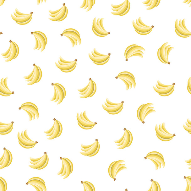 Seamless pattern with bananas on white background. Can be used for wallpaper, pattern fills, greeting cards, webpage backgrounds, wrapping paper, scrap booking and textile or fabric. Vector illustration. EPS 10. - Wektor, obraz