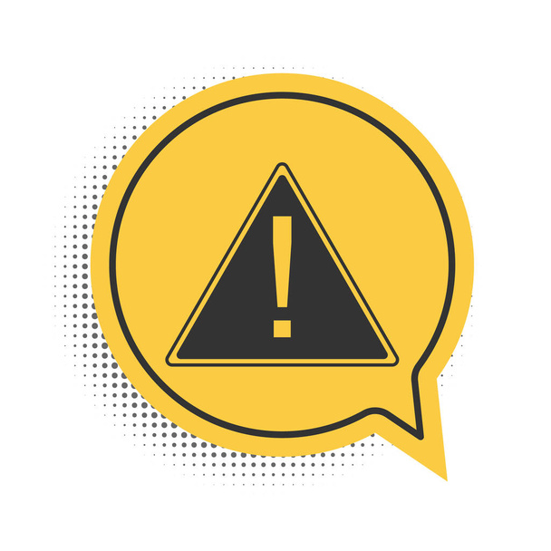 Black Exclamation mark in triangle icon isolated on white background. Hazard warning, careful, attention, danger warning important information. Yellow speech bubble symbol. Vector. - Vector, Image