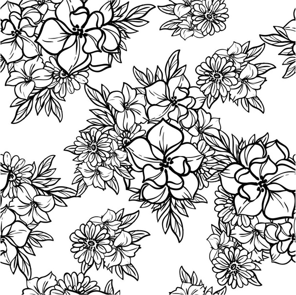 Abstract naadloos vector patroon met bloemen - Vector, afbeelding
