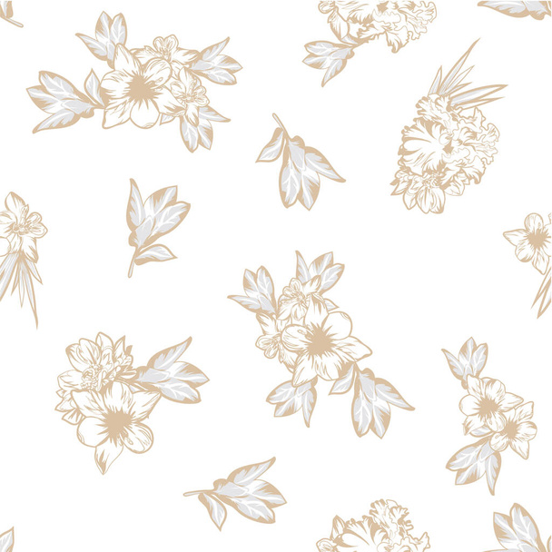 Abstract seamless vector pattern with flowers - Vektor, Bild