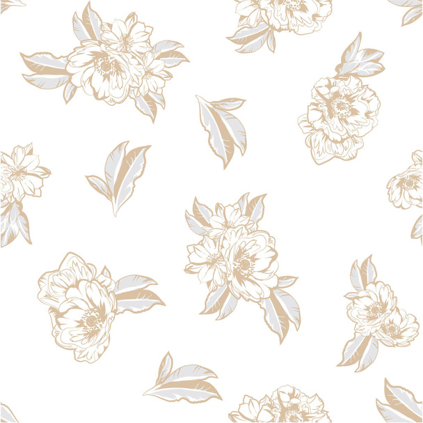 Abstract seamless vector pattern with flowers - Vecteur, image