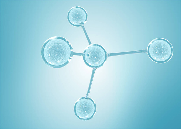 Molecuul of atoom schone structuur achtergrond voor wetenschap, chemie en biotechnologie. Abstract grafische illustratie wetenschap medische achtergrond 3d rendering. - Foto, afbeelding