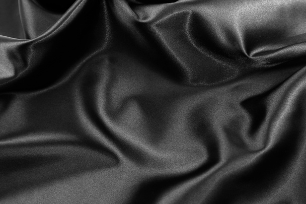 熟した黒い絹の生地の閉鎖 - 写真・画像