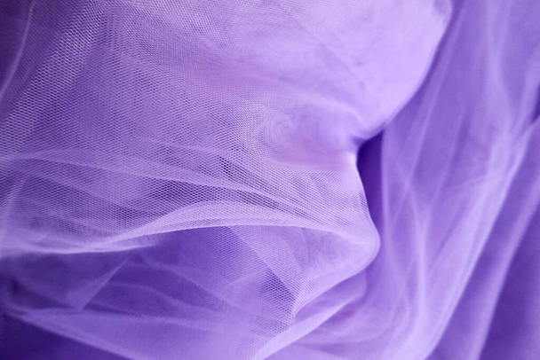 Lavendeltule, Blush tule, Stoftextuur, Tule textuur, Tule close up - Foto, afbeelding