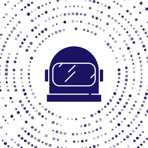 Blue Astronaut helm pictogram geïsoleerd op witte achtergrond. Abstracte cirkel willekeurige stippen. Vector. - Vector, afbeelding