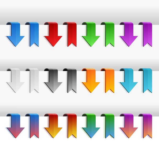 Color Ribbons and Arrows Set, Vector - Vektör, Görsel