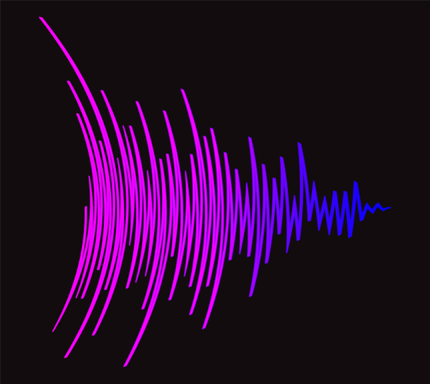 音楽の波黒の背景。カラーパルスオーディオプレーヤーバナー。未来的な波形技術jpegイラスト - 写真・画像