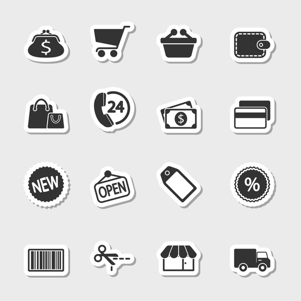 Market Icons Set as Labels - Διάνυσμα, εικόνα