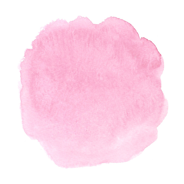 Akvarell folt gyengéd rózsaszín szín formájában egy kör. Különböző dekorációs munkákhoz használható - Fotó, kép