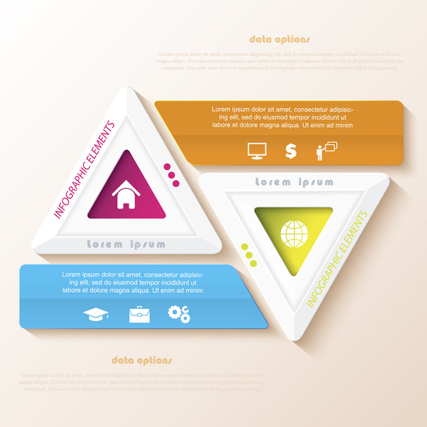 Abstract infographic design with triangles. Vector illustration  - Διάνυσμα, εικόνα