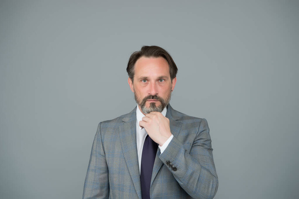 mature businessman with beard and moustache wear stylish formal suit, agile business - Foto, Imagen