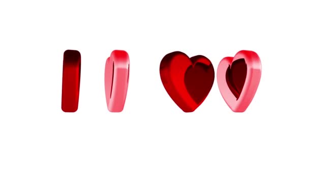 Rendering 3D romantyczne serca tle - Materiał filmowy, wideo