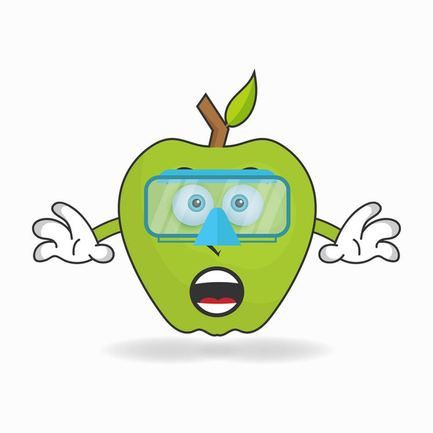The Apple mascot character is diving. - Vector, Image