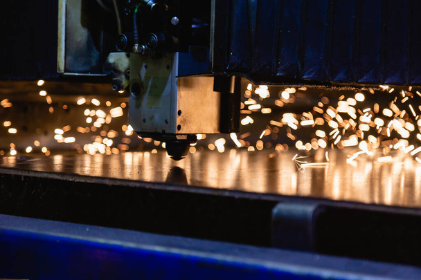 Process of industrial laser cutting of sheet metal - Photo, Image