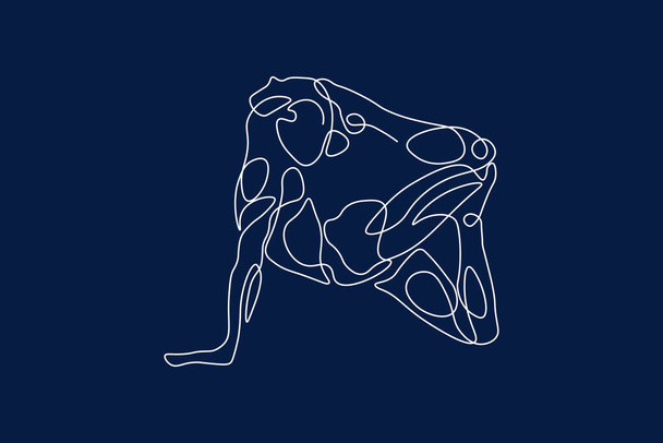 Dibujo continuo de línea de concepto de yoga fitness femenino. ilustración de salud. - Foto, imagen
