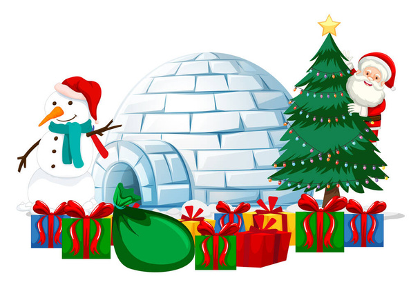 Ansichtskarte Weihnachtsmann mit vielen Geschenken Santa Claus and gifts 