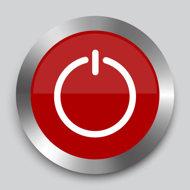 Red off button. Button for web design. Abstract technology background. Stock image. EPS 10. - Vector, Image