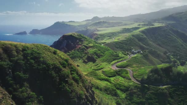 熱帯の島、マウイ島、ハワイの映画的な空中パノラマ野生の自然米国 - 映像、動画