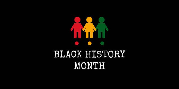 Fekete történelem Hónap emlékezni fontos emberek és események az afrikai diaszpóra banner sablon. - Vektor, kép