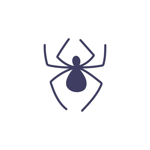 Simple spider on a white background. Insects, attributes for magic, witchcraft. Hand drawn vector isolated single illustration. - ベクター画像