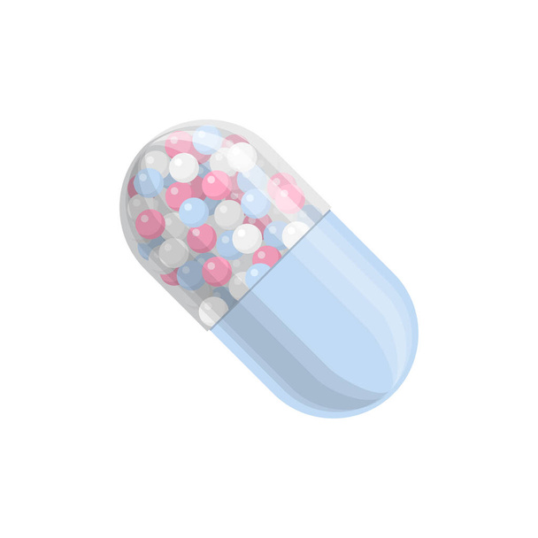 Χάπια και φάρμακα φορέα πολύχρωμο ρεαλιστικό εικονίδιο - Διάνυσμα, εικόνα
