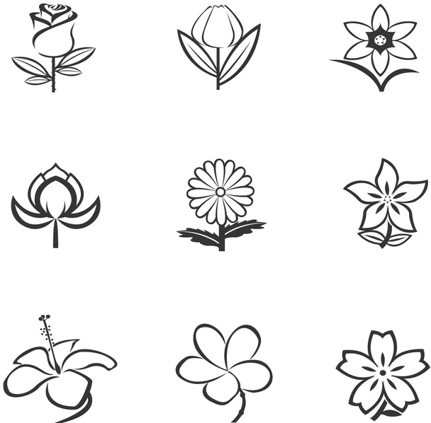 Ícones de flores
 - Vetor, Imagem