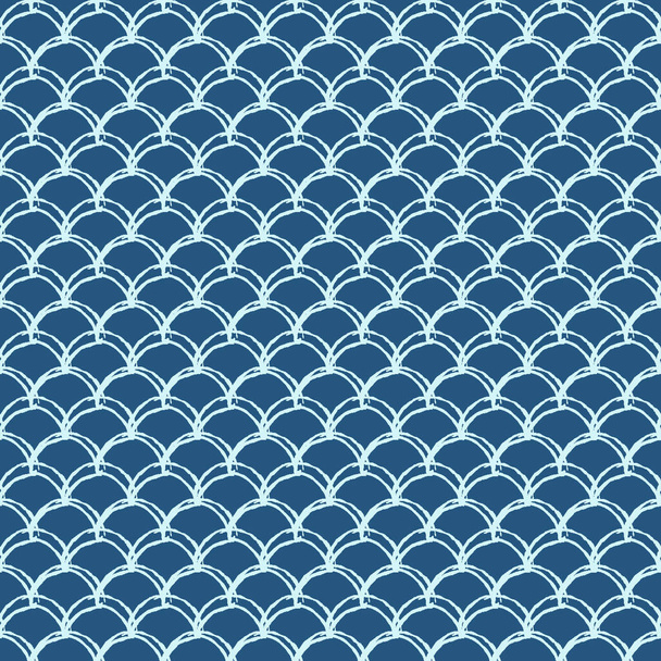 Fish scale seamless pattern. Reptile, dragon skin texture. Tillable background for your fabric, textile design, wrapping paper, swimwear or wallpaper. Blue mermaid tail with fish scale underwater. - Вектор, зображення
