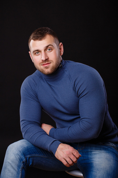 Portrait of a young business man in the blue shirt - Fotó, kép