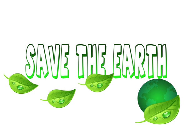  grüne Ökologie Hintergrund mit speichern der Erde Text - Foto, Bild