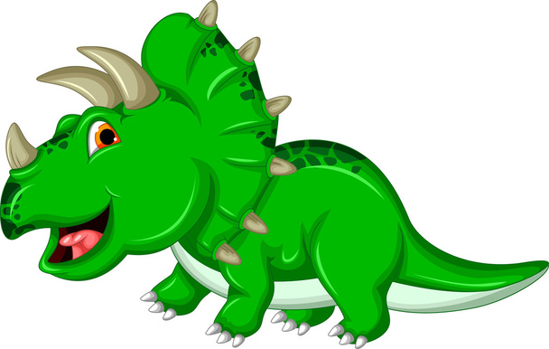 komik triceratops dinozor - Vektör, Görsel