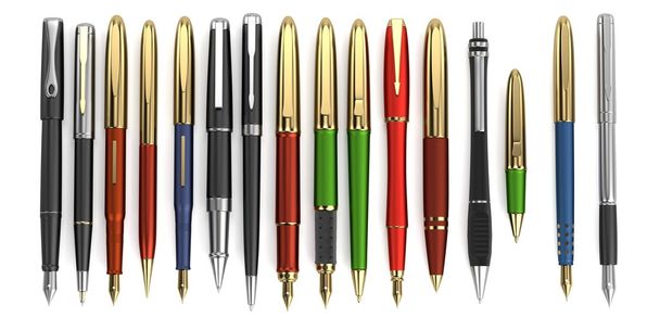 Realistic 3d render of luxury pens - Photo, Image