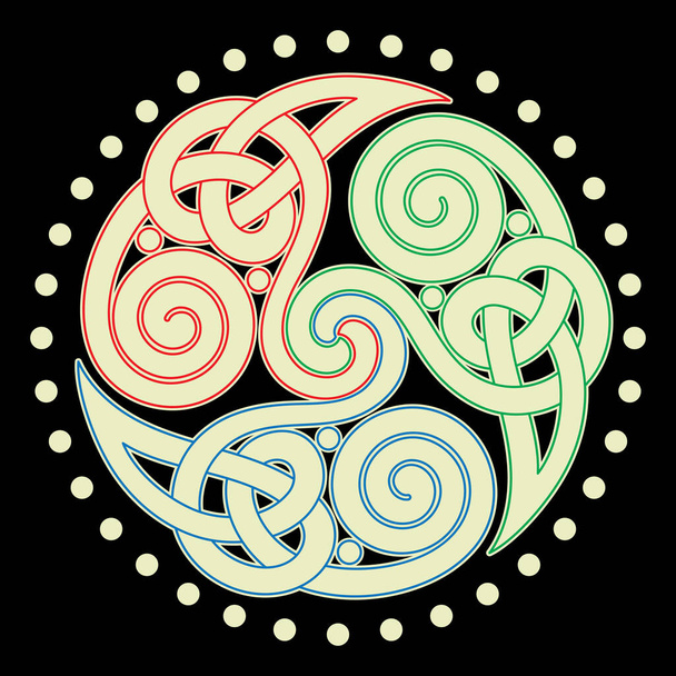Antiguo redondo celta, diseño escandinavo. Nudo celta, mandala - Vector, imagen