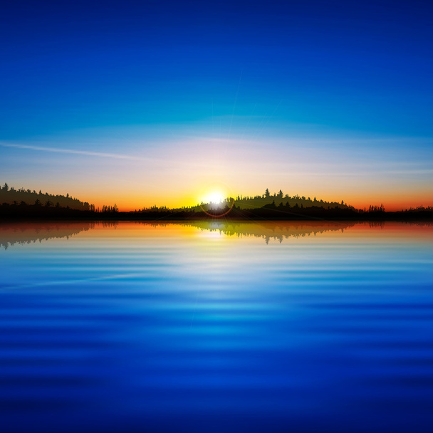 sfondo astratto con lago foresta
 - Vettoriali, immagini