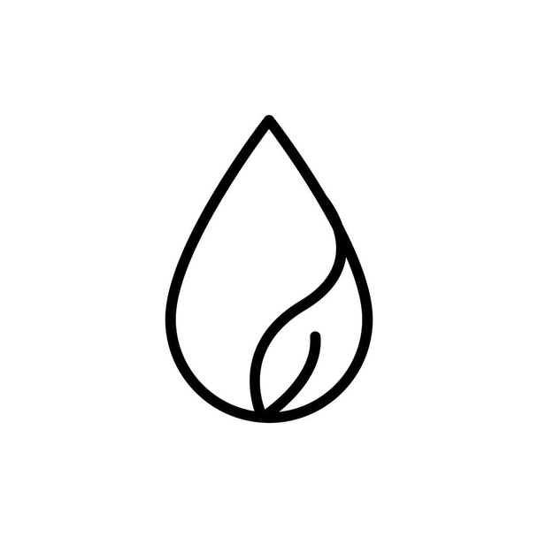 Water drop line icon with leaf. Plant symbol. caring for plants. simple design editable. Design template vector - Vector, Image