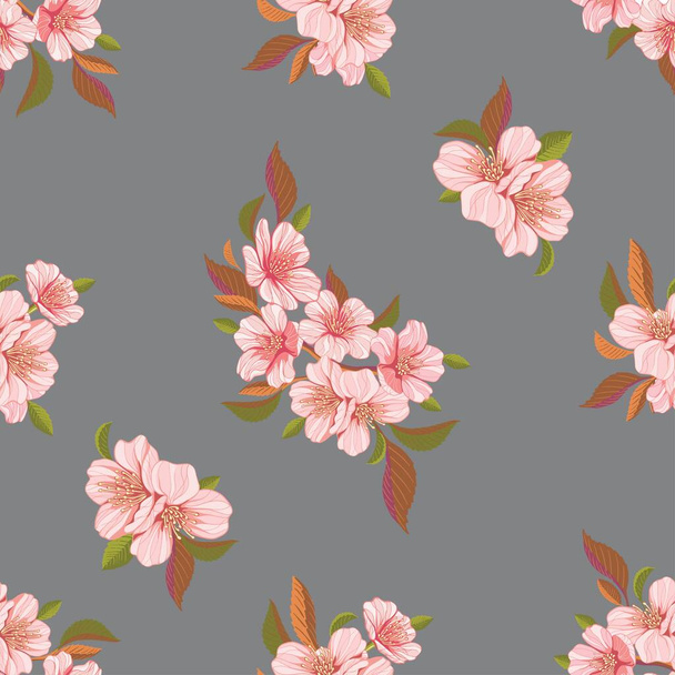 nahtloses Muster von Sakura-Zweigen - Vektor, Bild
