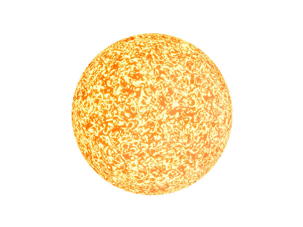 Yellow Star or Sun isolated on white, 3d render - Foto, immagini