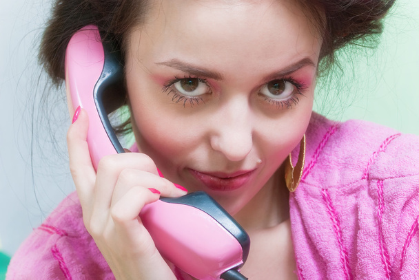 Girl call pink phone - Foto, Bild