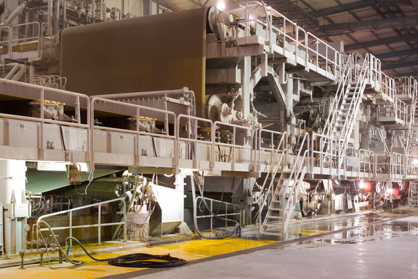 The machinery in a paper mill plant. - Photo, Image